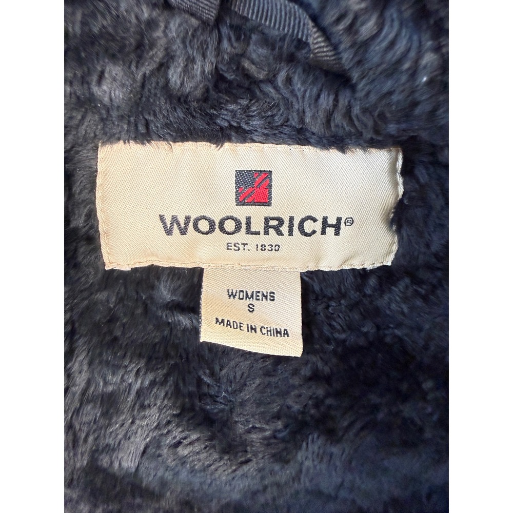 Woolrich Womens Small Black White Plaid Faux Fur Lined Full Zip Fleece Vest - Picture 2 of 4
